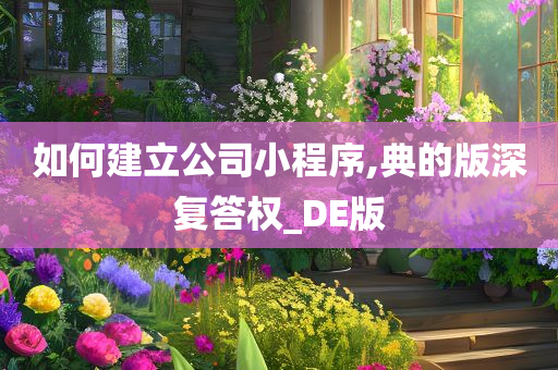 如何建立公司小程序,典的版深复答权_DE版