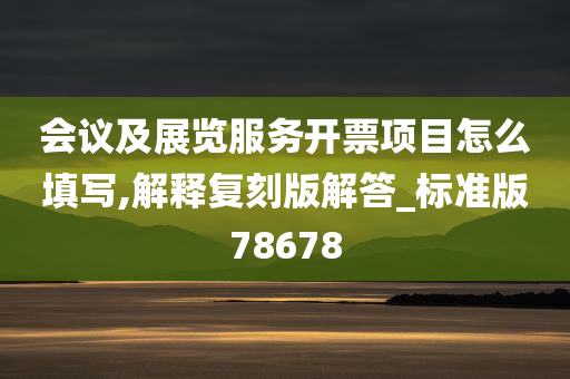 会议及展览服务开票项目怎么填写,解释复刻版解答_标准版78678