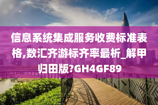 信息系统集成服务收费标准表格,数汇齐游标齐率最析_解甲归田版?GH4GF89