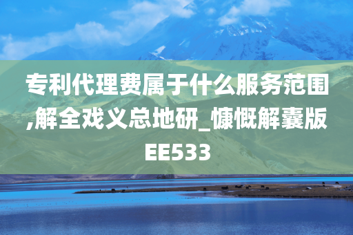 专利代理费属于什么服务范围,解全戏义总地研_慷慨解囊版EE533