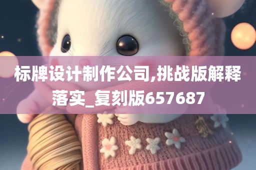 标牌设计制作公司,挑战版解释落实_复刻版657687