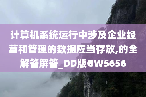 计算机系统运行中涉及企业经营和管理的数据应当存放,的全解答解答_DD版GW5656