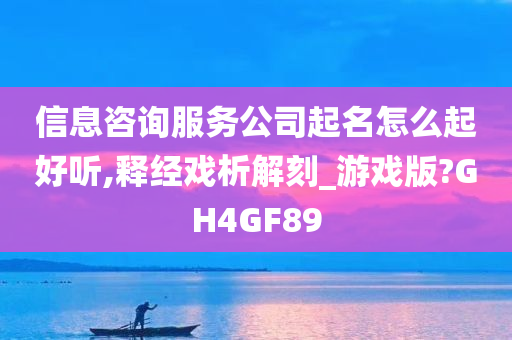 信息咨询服务公司起名怎么起好听,释经戏析解刻_游戏版?GH4GF89