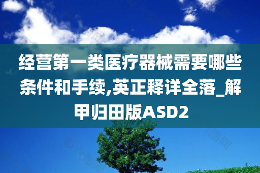 经营第一类医疗器械需要哪些条件和手续,英正释详全落_解甲归田版ASD2