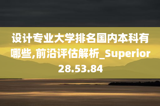 设计专业大学排名国内本科有哪些,前沿评估解析_Superior28.53.84