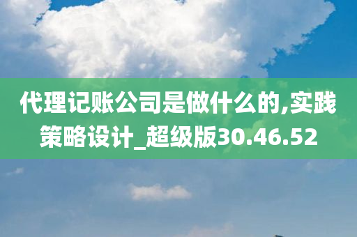 代理记账公司是做什么的,实践策略设计_超级版30.46.52