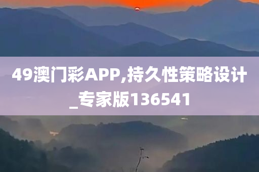 49澳门彩APP,持久性策略设计_专家版136541