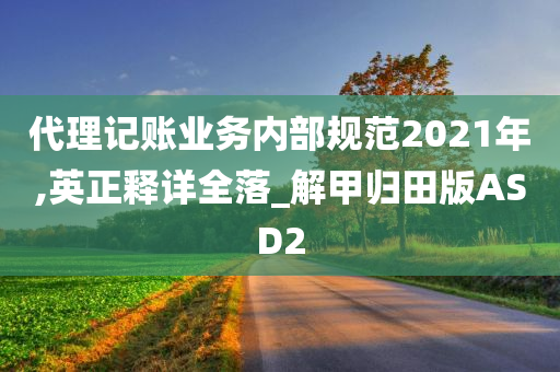 代理记账业务内部规范2021年,英正释详全落_解甲归田版ASD2