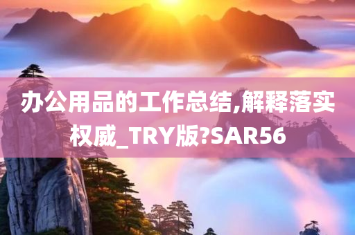 办公用品的工作总结,解释落实权威_TRY版?SAR56