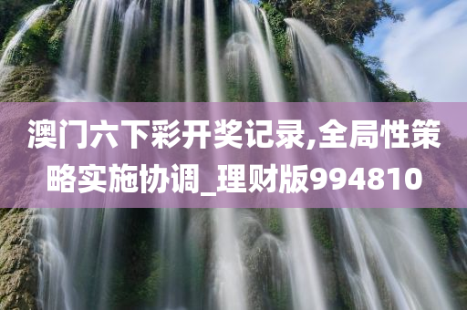 澳门六下彩开奖记录,全局性策略实施协调_理财版994810