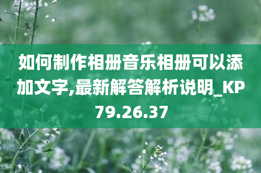 如何制作相册音乐相册可以添加文字,最新解答解析说明_KP79.26.37