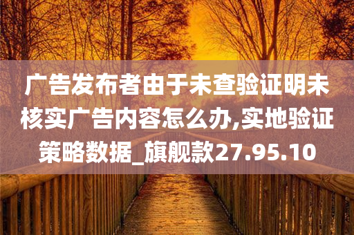 广告发布者由于未查验证明未核实广告内容怎么办,实地验证策略数据_旗舰款27.95.10