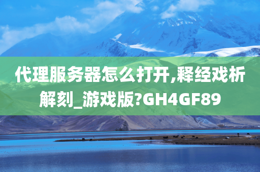 代理服务器怎么打开,释经戏析解刻_游戏版?GH4GF89