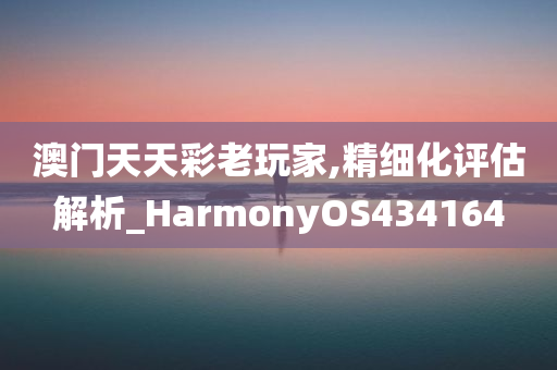 澳门天天彩老玩家,精细化评估解析_HarmonyOS434164