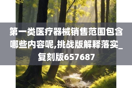 第一类医疗器械销售范围包含哪些内容呢,挑战版解释落实_复刻版657687