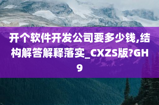 开个软件开发公司要多少钱,结构解答解释落实_CXZS版?GH9