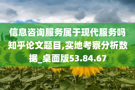 信息咨询服务属于现代服务吗知乎论文题目,实地考察分析数据_桌面版53.84.67