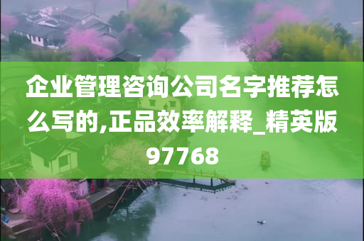 企业管理咨询公司名字推荐怎么写的,正品效率解释_精英版97768