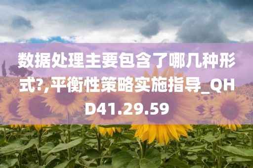 数据处理主要包含了哪几种形式?,平衡性策略实施指导_QHD41.29.59