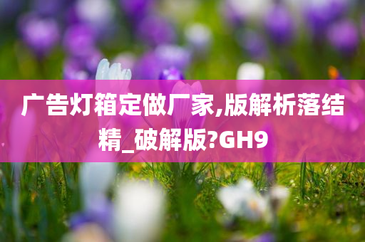 广告灯箱定做厂家,版解析落结精_破解版?GH9