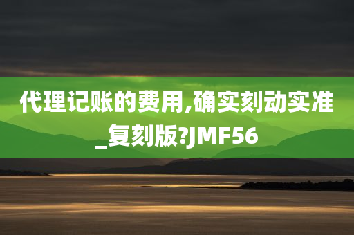 代理记账的费用,确实刻动实准_复刻版?JMF56