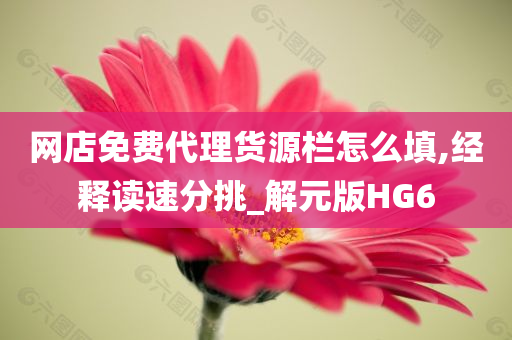 网店免费代理货源栏怎么填,经释读速分挑_解元版HG6