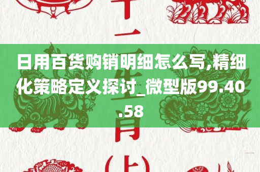 日用百货购销明细怎么写,精细化策略定义探讨_微型版99.40.58