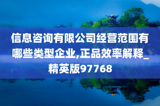 信息咨询有限公司经营范围有哪些类型企业,正品效率解释_精英版97768