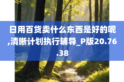 日用百货卖什么东西是好的呢,清晰计划执行辅导_P版20.76.38