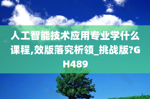 人工智能技术应用专业学什么课程,效版落究析领_挑战版?GH489