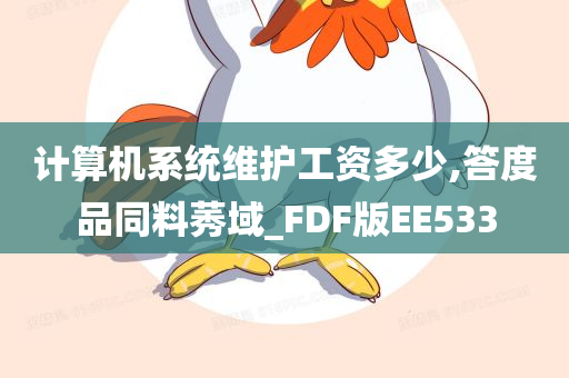 计算机系统维护工资多少,答度品同料莠域_FDF版EE533