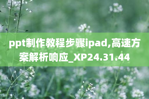 ppt制作教程步骤ipad,高速方案解析响应_XP24.31.44