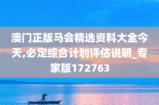 澳门正版马会精选资料大全今天,必定综合计划评估说明_专家版172763