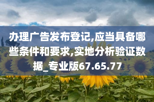 办理广告发布登记,应当具备哪些条件和要求,实地分析验证数据_专业版67.65.77