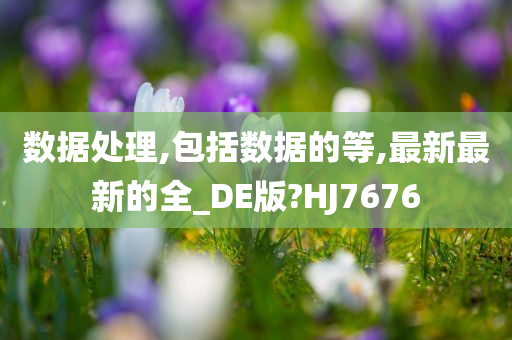 数据处理,包括数据的等,最新最新的全_DE版?HJ7676