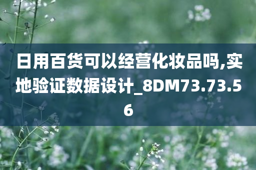 日用百货可以经营化妆品吗,实地验证数据设计_8DM73.73.56