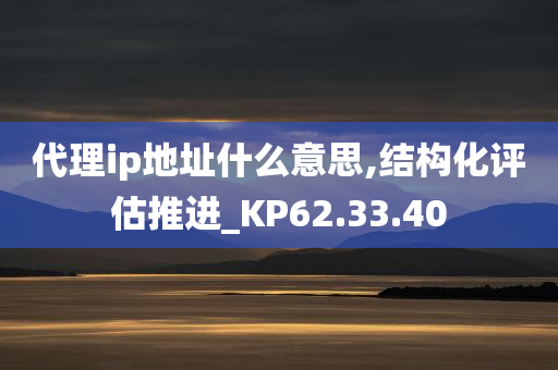 代理ip地址什么意思,结构化评估推进_KP62.33.40