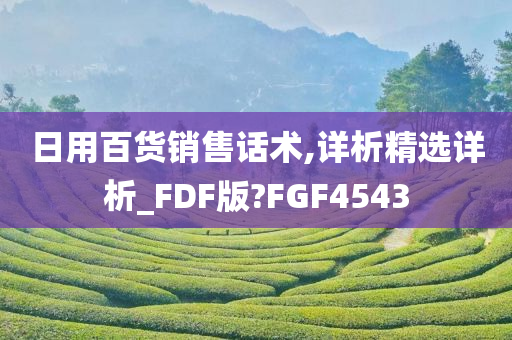 日用百货销售话术,详析精选详析_FDF版?FGF4543