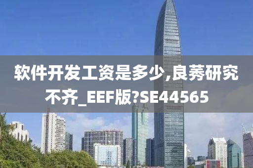 软件开发工资是多少,良莠研究不齐_EEF版?SE44565