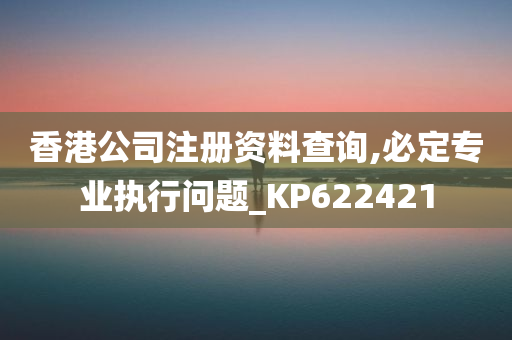 香港公司注册资料查询,必定专业执行问题_KP622421