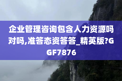 企业管理咨询包含人力资源吗对吗,准答态资答答_精英版?GGF7876