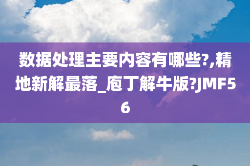 数据处理主要内容有哪些?,精地新解最落_庖丁解牛版?JMF56