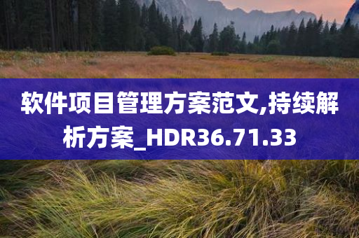 软件项目管理方案范文,持续解析方案_HDR36.71.33