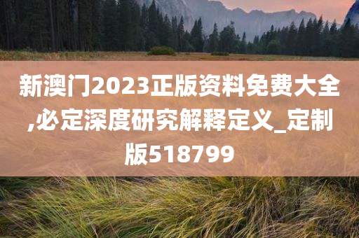 新澳门2023正版资料免费大全,必定深度研究解释定义_定制版518799