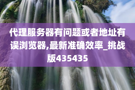 代理服务器有问题或者地址有误浏览器,最新准确效率_挑战版435435