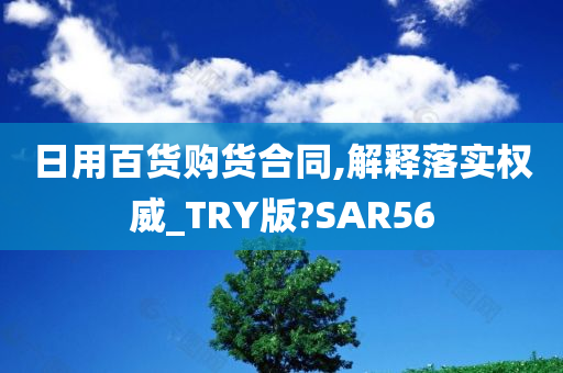 日用百货购货合同,解释落实权威_TRY版?SAR56