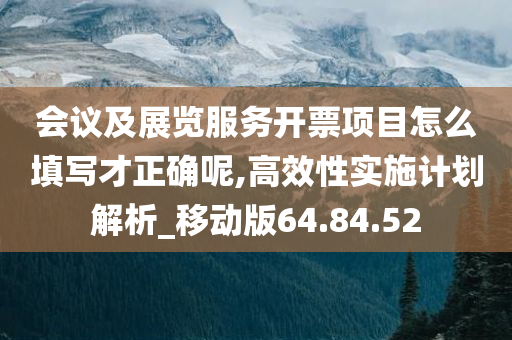 会议及展览服务开票项目怎么填写才正确呢,高效性实施计划解析_移动版64.84.52