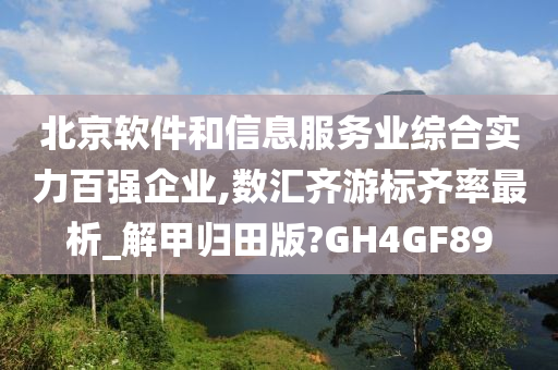 北京软件和信息服务业综合实力百强企业,数汇齐游标齐率最析_解甲归田版?GH4GF89