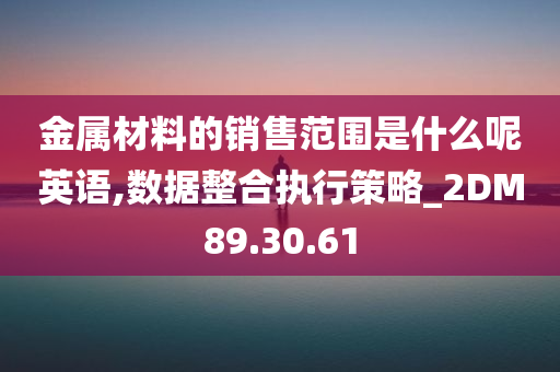 金属材料的销售范围是什么呢英语,数据整合执行策略_2DM89.30.61