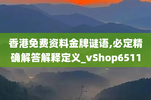 香港免费资料金牌谜语,必定精确解答解释定义_vShop6511